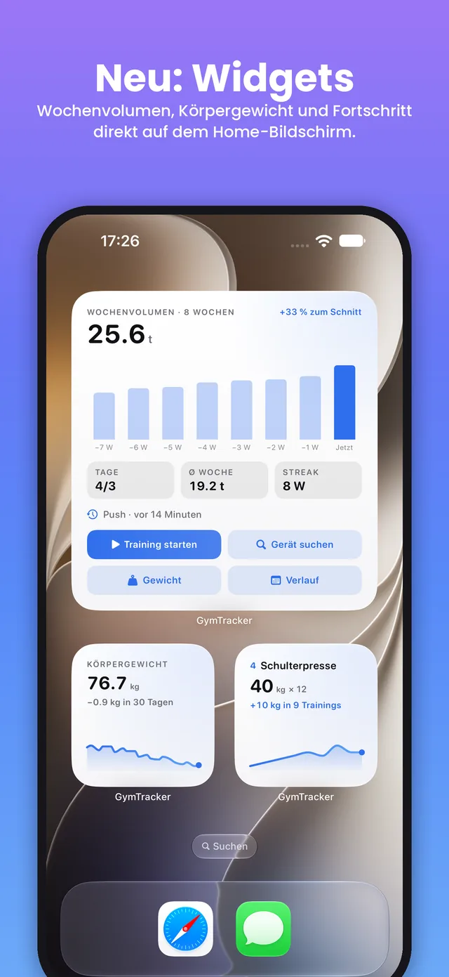 GymTracker: Widgets